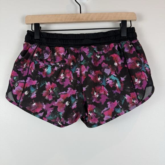 Lululemon Speed Up Shorts Midnight Bloom Floral Lined Size 4 Women’s Active Gym - Picture 4 of 9